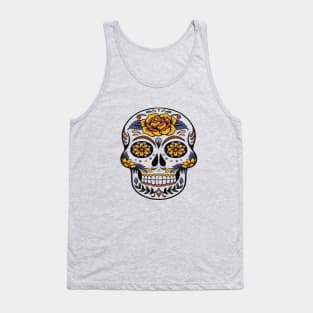 calavera sugar Skull Colorfull Skull Died Day Rose Mexican Mask Gift Tank Top